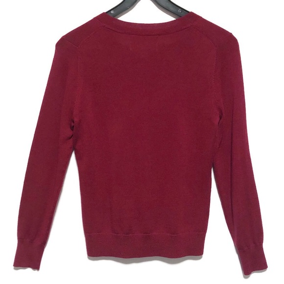 BANANA REPUBLIC | Red Cardigan 100% Merino Wool PS - Picture 2 of 15